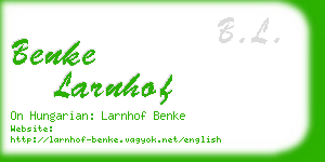 benke larnhof business card